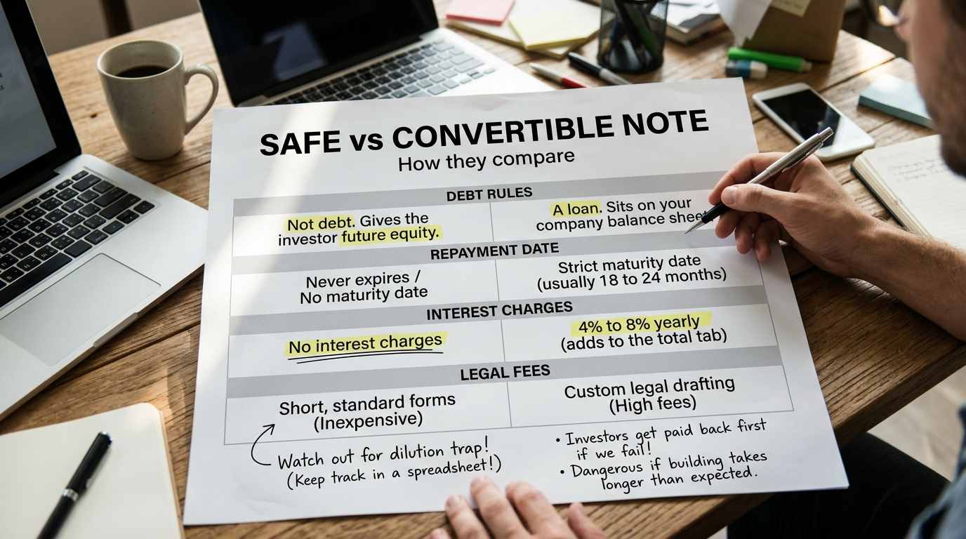 2 SAFE vs Convertible Note